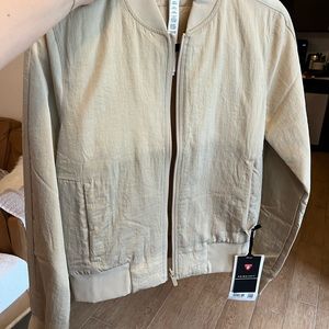 Lululemon khaki tan pima loft bomber jacket size 6 nwt